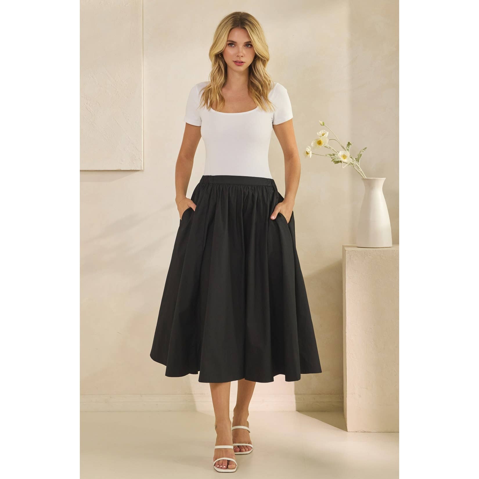 Veveret - Wholesale Skirt - Women's - Midi Pull on Skirt2
