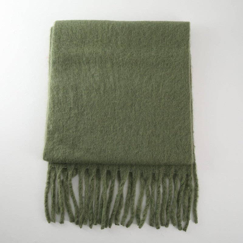 Dipped Shop - Wholesale Scarf - Women's - 2+ Solid Color Tassel Mohair Scarves DPKS100227