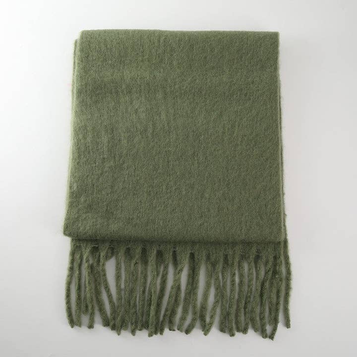 Dipped Shop - Wholesale Scarf - Women's - 2+ Solid Color Tassel Mohair Scarves DPKS100227