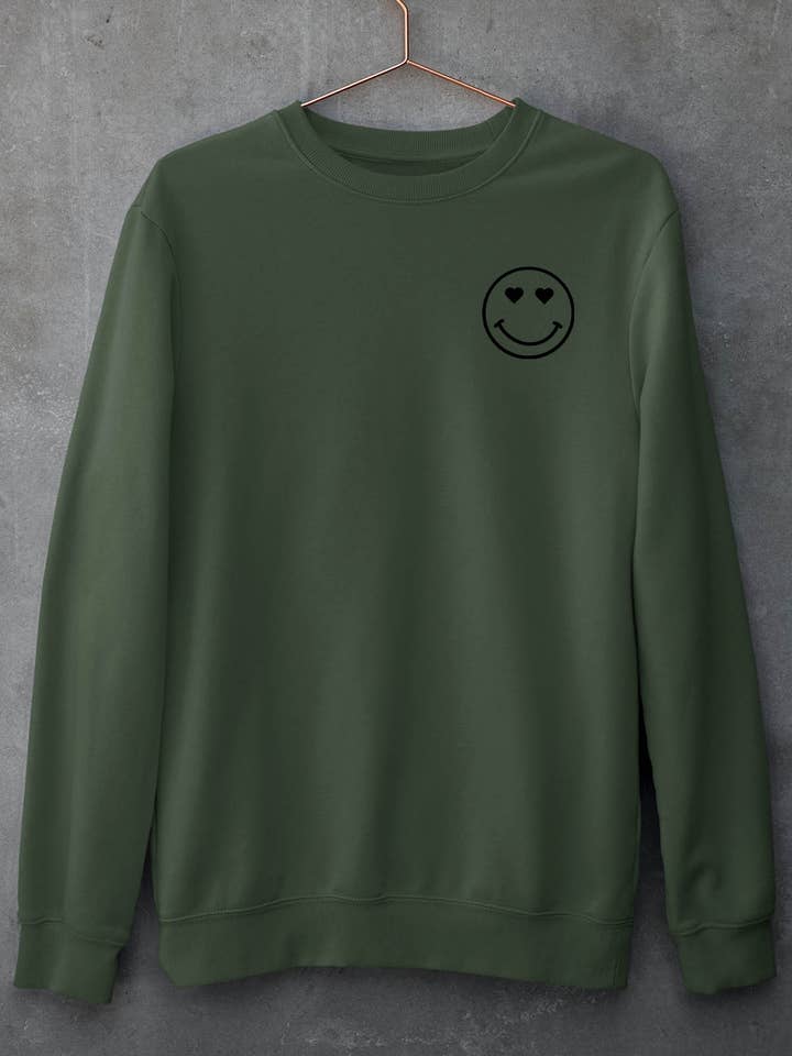 Sudadera para mujer con logo de sonrisa y corazones para venta al por mayor de IALD