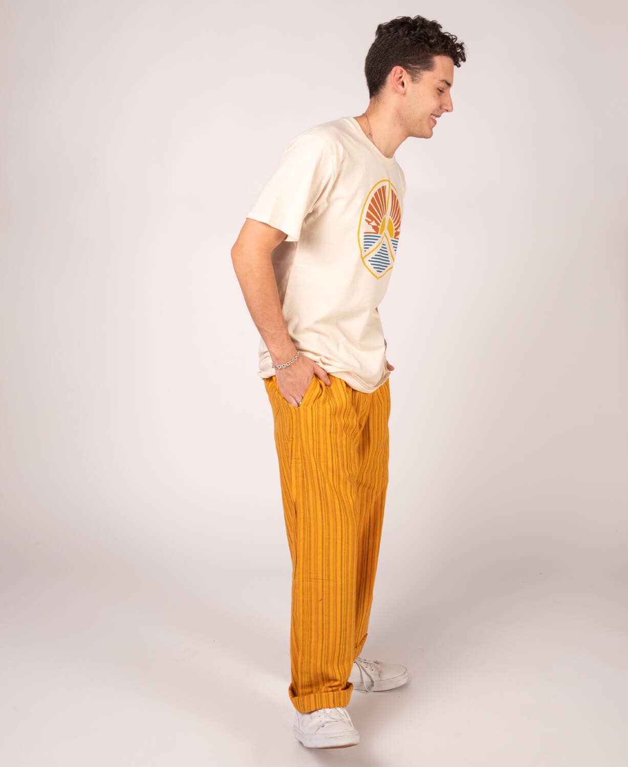Soul Flower – wholesale Trousers – Unisex – Striped Hippie Lounge Pants - Pineapple Express2
