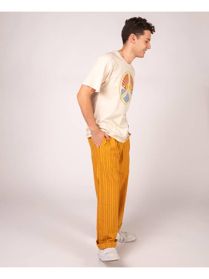 Soul Flower – wholesale Trousers – Unisex – Striped Hippie Lounge Pants - Pineapple Express2