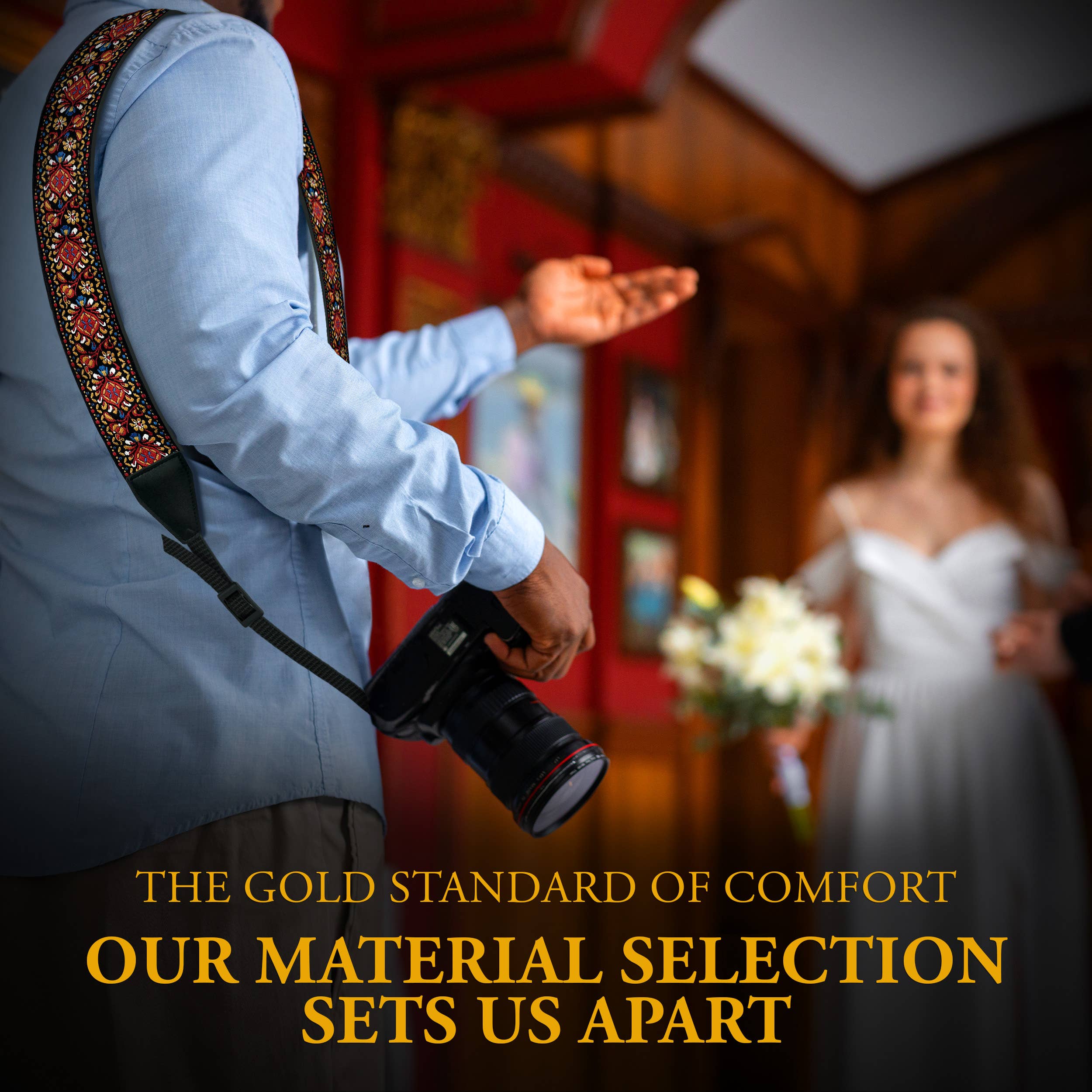 Gradzo - Wholesale Camera Strap - Custom Embroidery Camera Strap - Red Woven Camera Strap 2