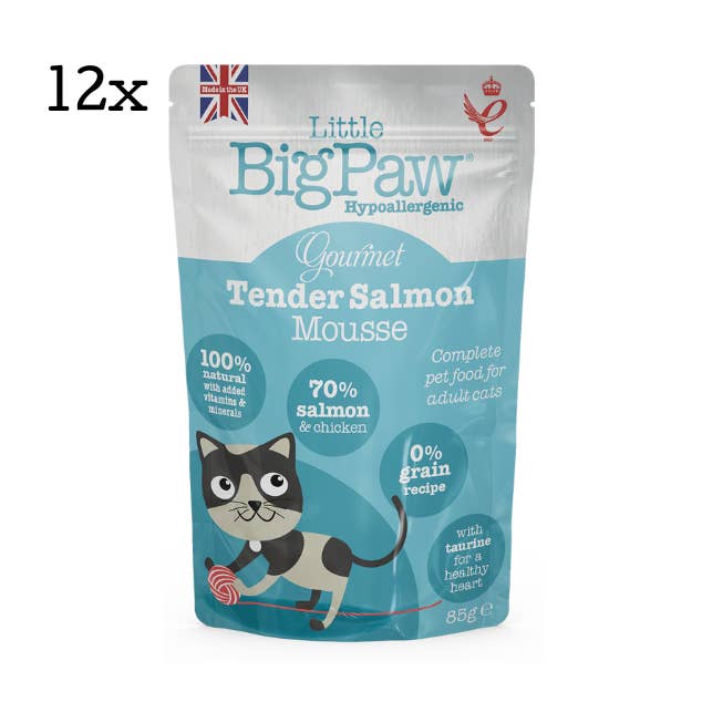 Gourmet Atlantic Salmon Mousse For Cats 12 x 85g Pouch for wholesale by Little BigPaw