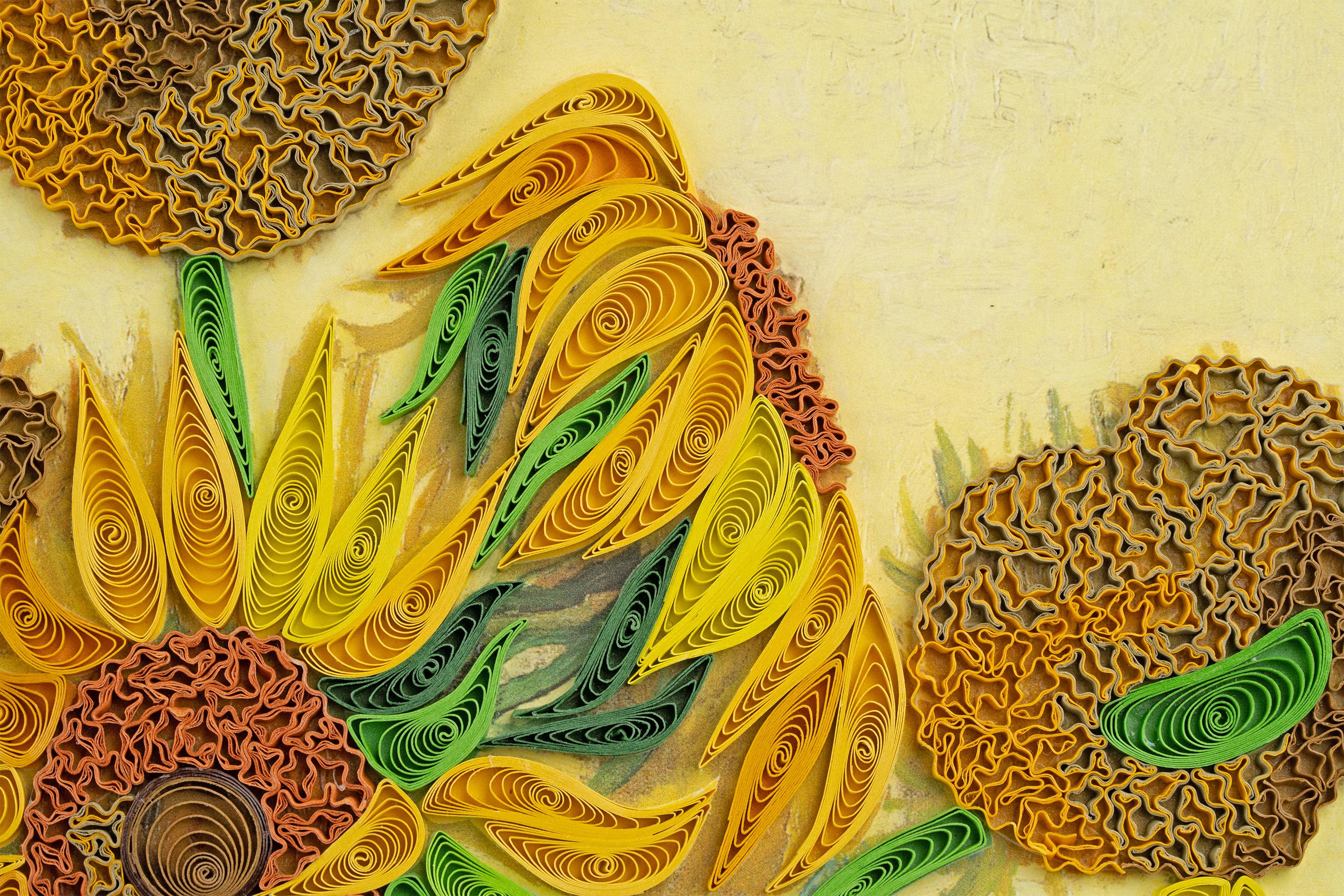 Quilling Card - Wholesale Art Print - Quilled Sunflowers, Van Gogh Art (11in.x15in.)7