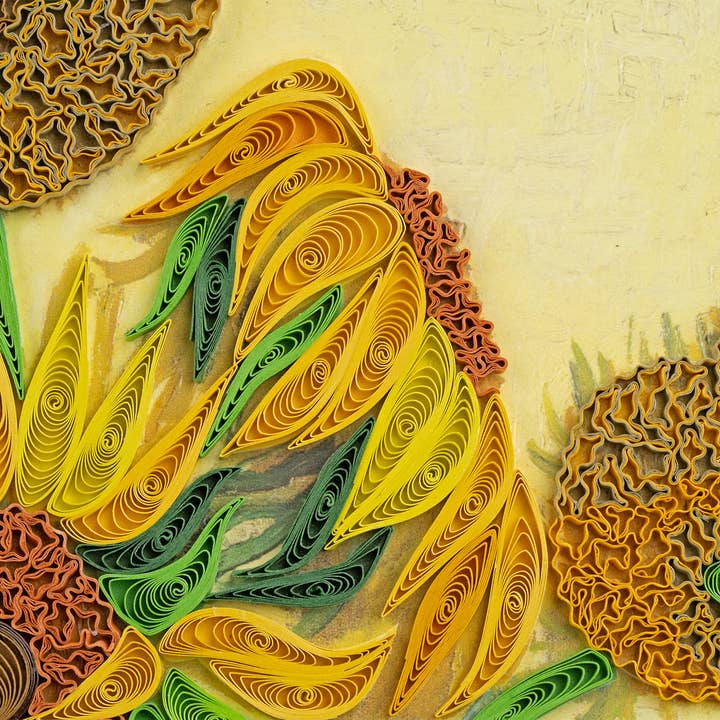 Quilling Card - Wholesale Art Print - Quilled Sunflowers, Van Gogh Art (11in.x15in.)7
