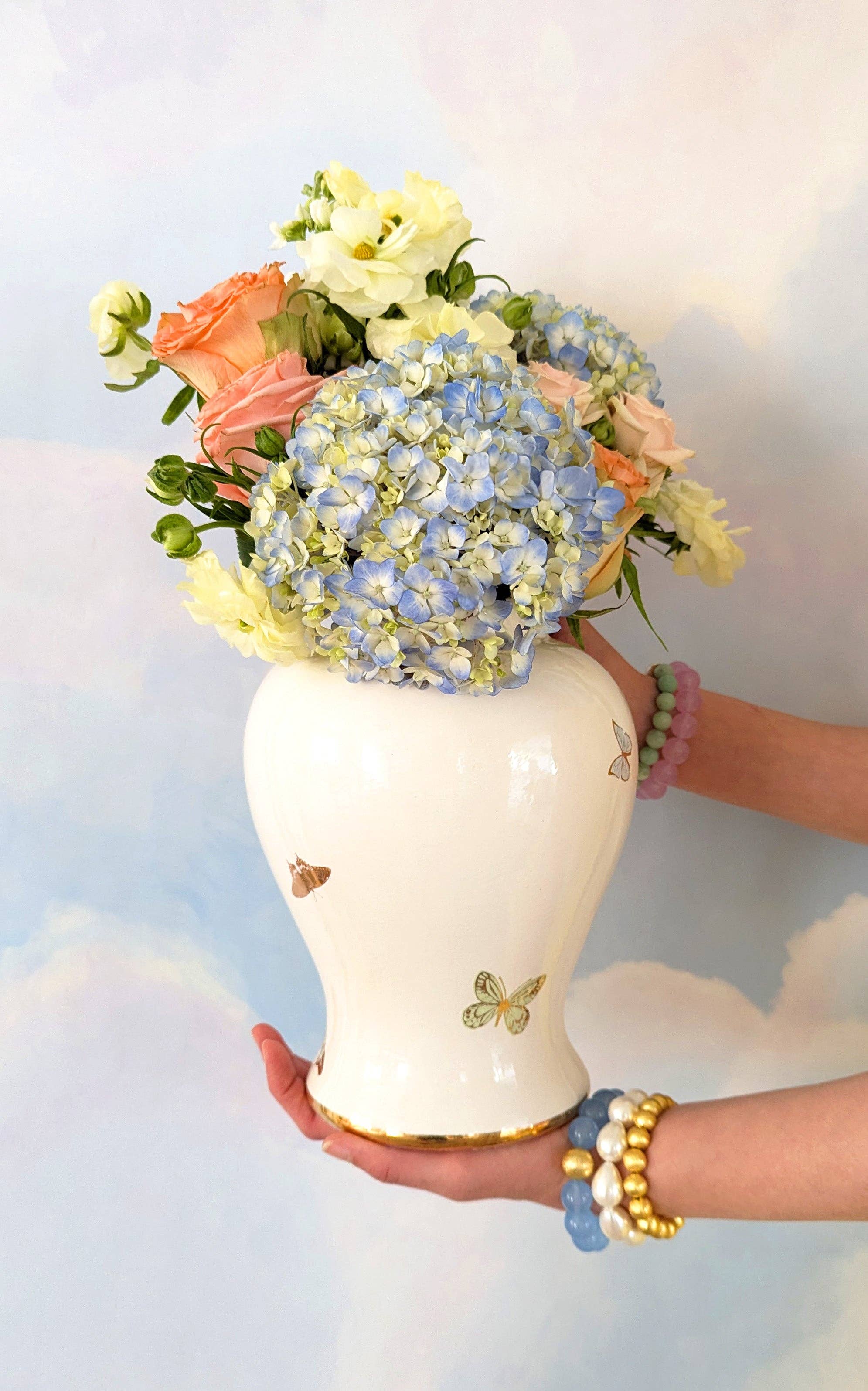 Lo Home | Ruby Clay - Wholesale Decorative Jar - Gilded Butterflies Ginger Jars8