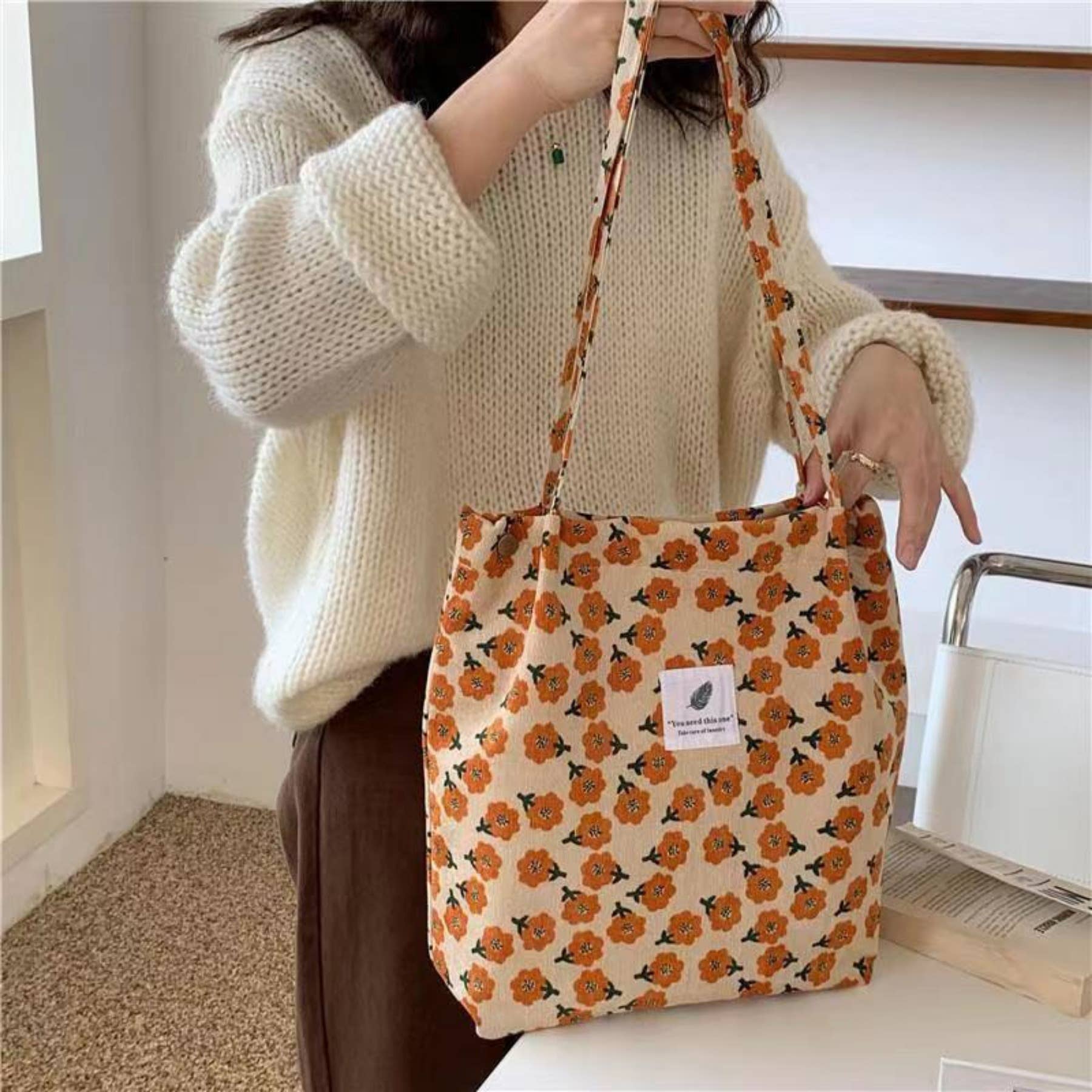 wandf - Vente Tote bag – femme - Sac fourre-tout en toile imprimée - Sac à bandoulière en peluche pour femmes1