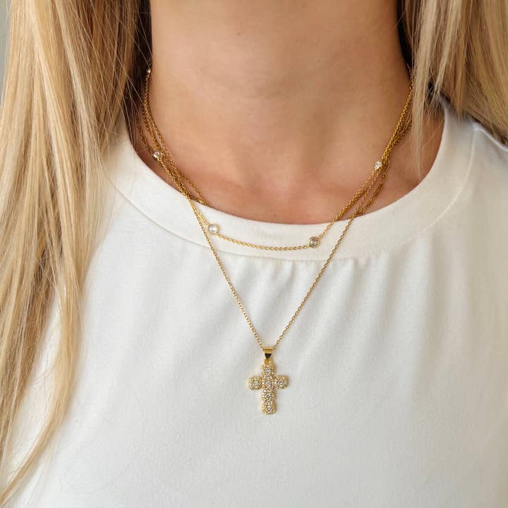 Nikki Smith Designs - Wholesale Pendant/Charm Necklace - Diamond Cross Adjustable Necklace