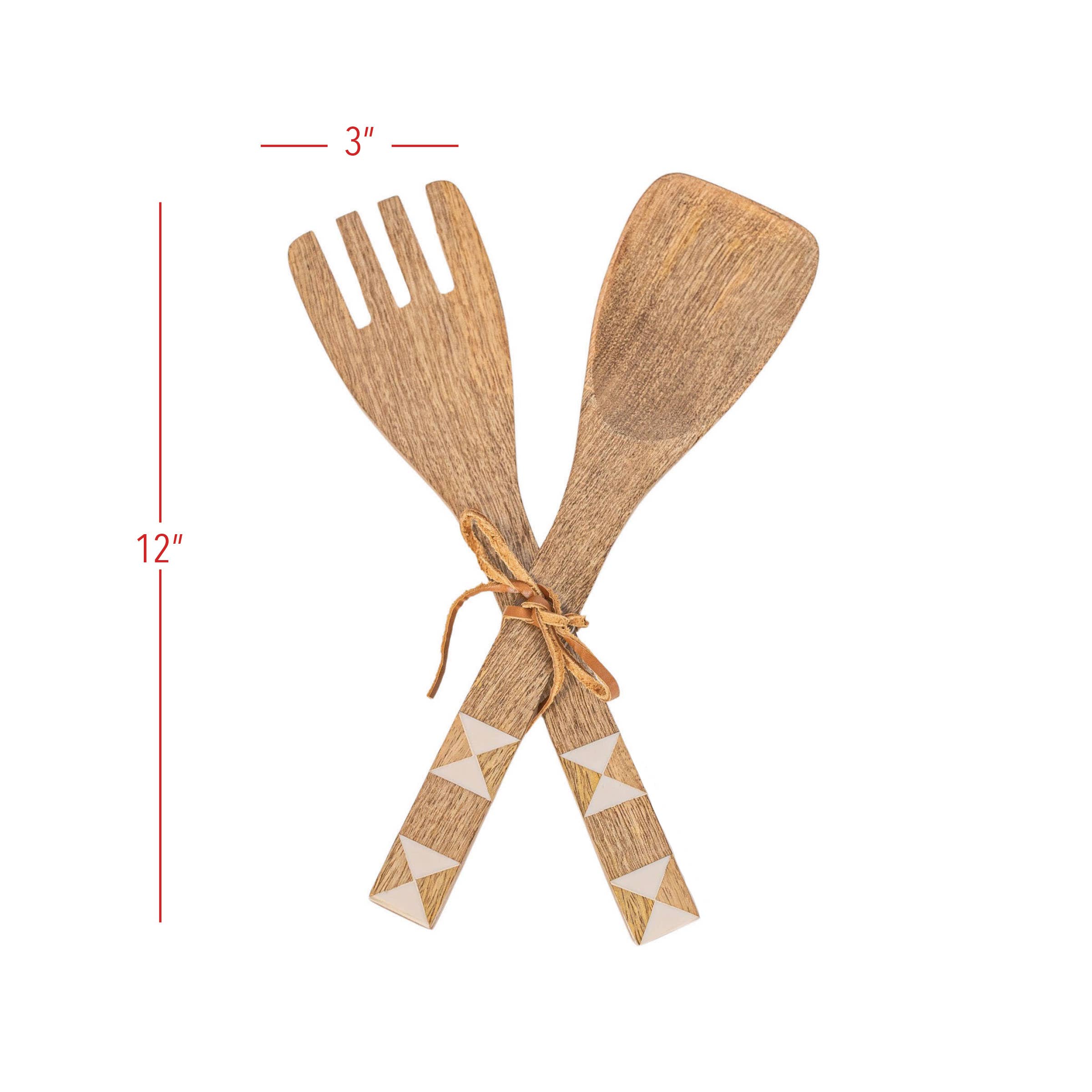 Foreside Home & Garden - Wholesale Serving Utensil - Set 2 Serving Utensils White Barn Quilt Handles4