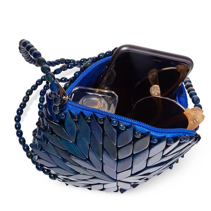 SHANPAULO LLC - Vendita all'ingrosso Borsa a tracolla - Donna - Borsa a tracolla rotonda Bali - Blu3