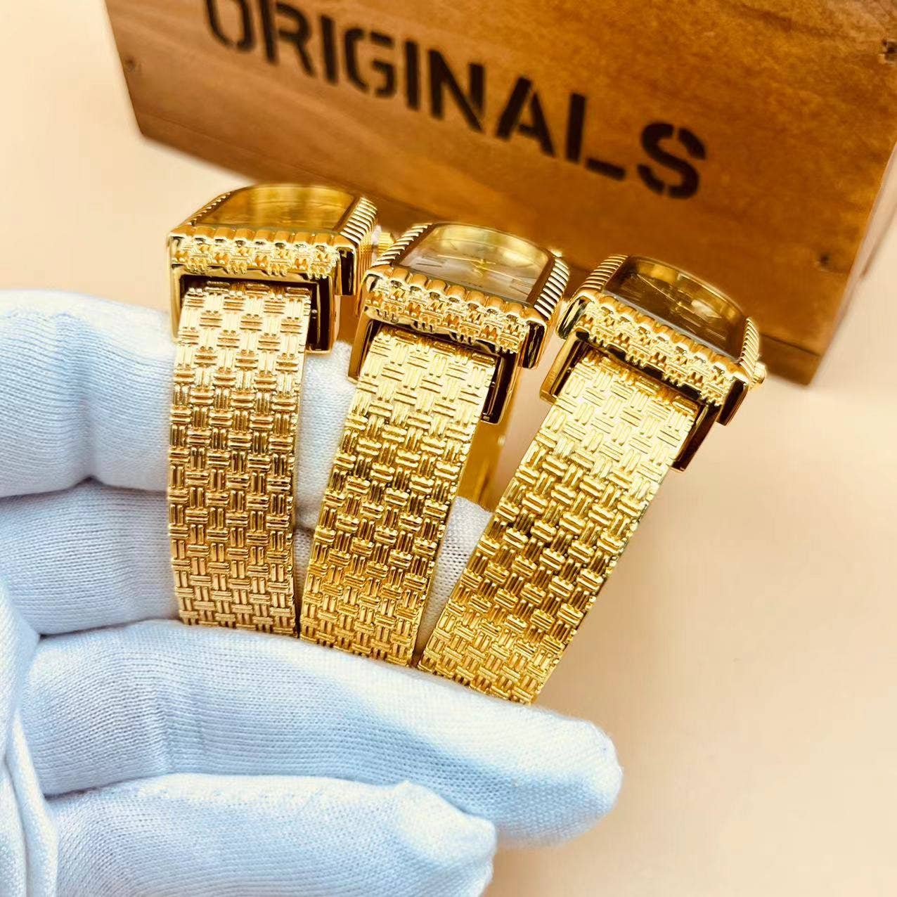 WoodWristCo - Wholesale Wrist Watch - Women's - Women Gold Plated Bangle Bracelet Watches6