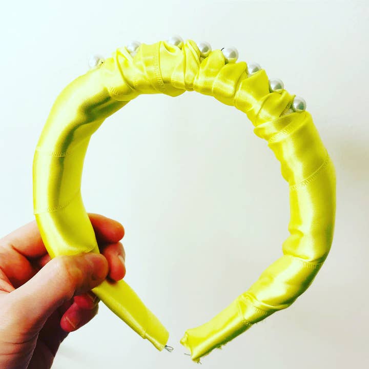 Satin Pearl Padded Headband for wholesale by Hettie Hair Accessories