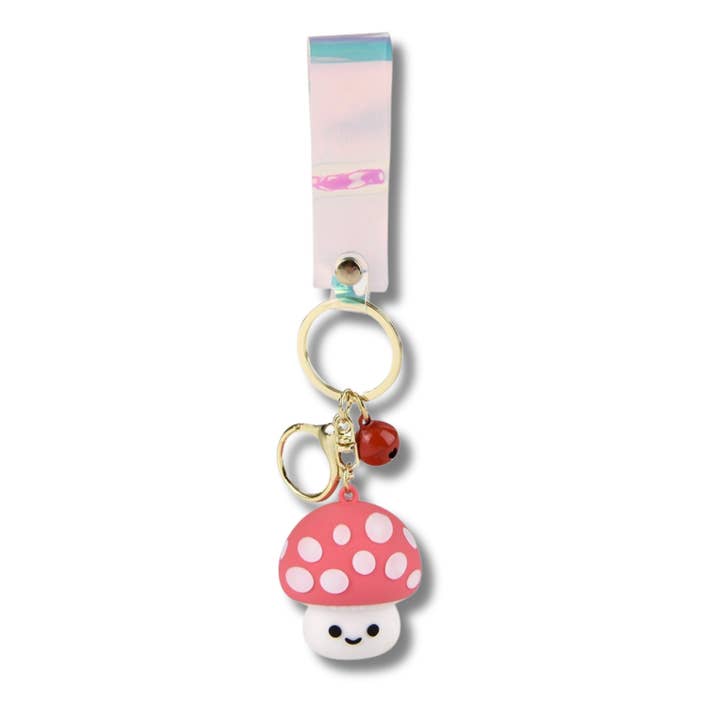 PR GROUPS LLC - Wholesale Keychain – Child - Mushroom Charm Wristlet Pendant Keychain Toy - Assorted2
