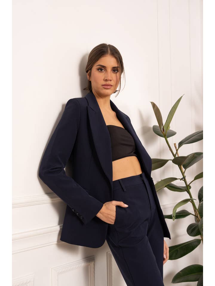 Attentif Paris - Vendita all'ingrosso Giacca elegante - Donna - Giacca aderente con bottone singolo, semplice - Collezione Timeless5