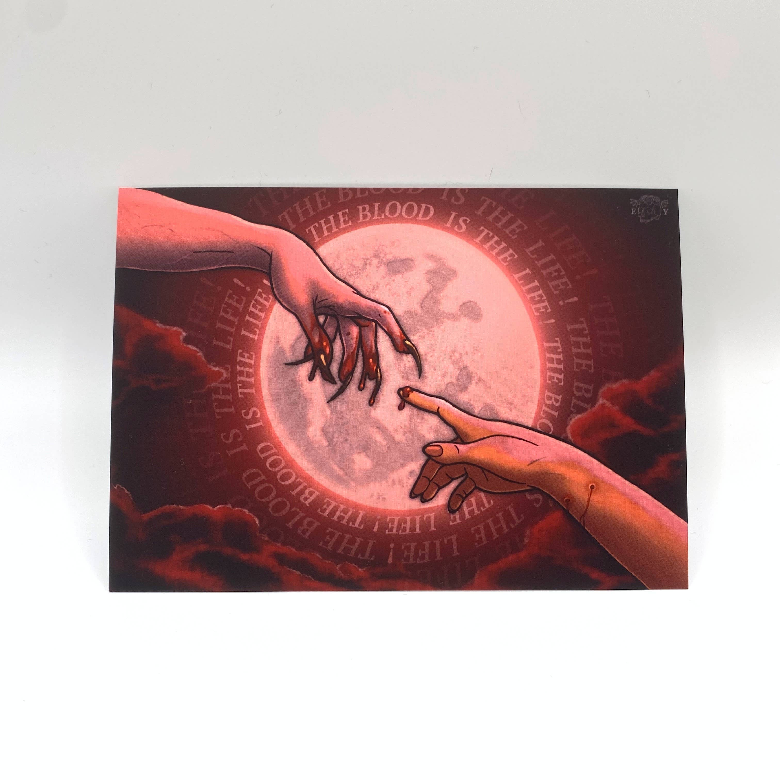 Enthralledyet Illustration – wholesale Art print – Blood Is The Life - Gothic Dracula Vampire A6 Print