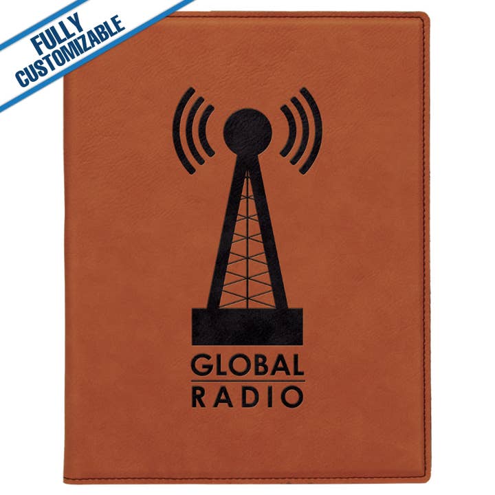 GiftWorksPlus - Wholesale Notepad - 7"x9" Leatherette Portfolio & Notepad - Fully Customizable