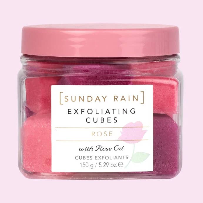 Sunday Rain Rose Exfoliating Cubes for wholesale by Sunday Rain