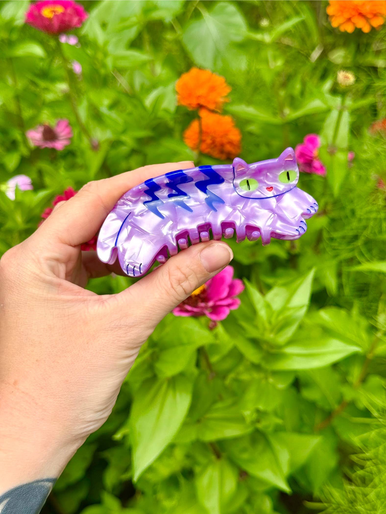 Peach Beast - Wholesale Hair Clip - Women's - Purple Tabby Cat Hair Claw4