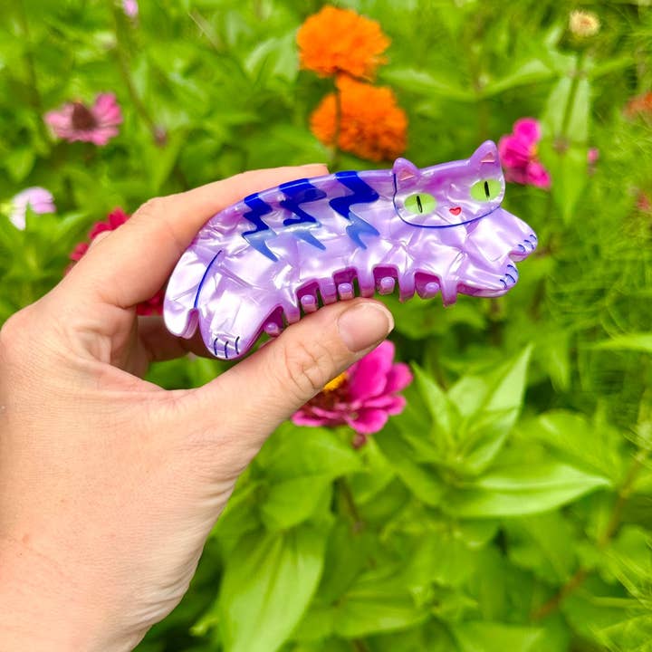 Peach Beast - Wholesale Hair Clip - Women's - Purple Tabby Cat Hair Claw4