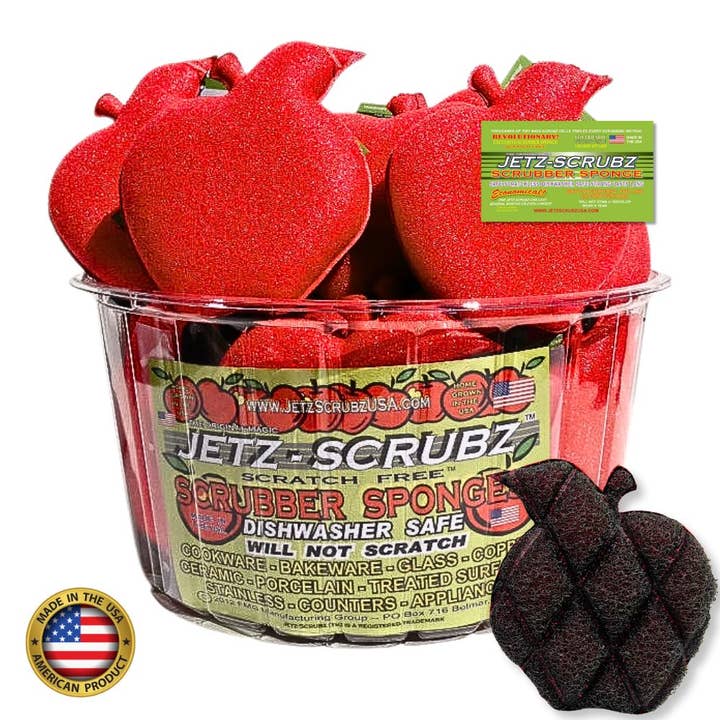 Jetz-Scrubz Apple Shaped Kitchen Scrubber Sponge for wholesale by Jetz-Scrubz