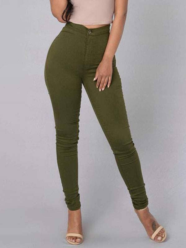 high rise waist button fly tapered fit trousers for wholesale by Fashion Combination