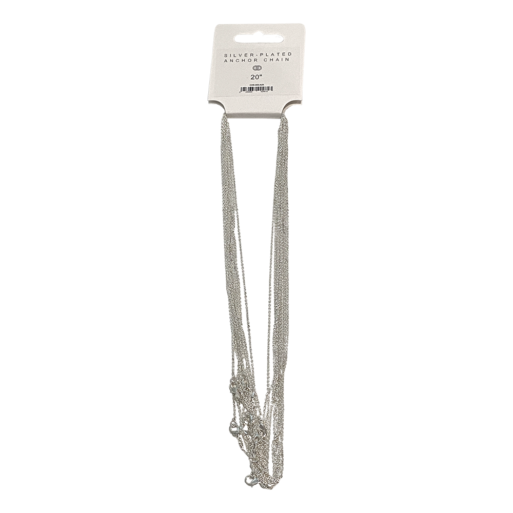 VIE - Wholesale Link & Chain Necklace - Silver-Plated Chains, Pack of 107