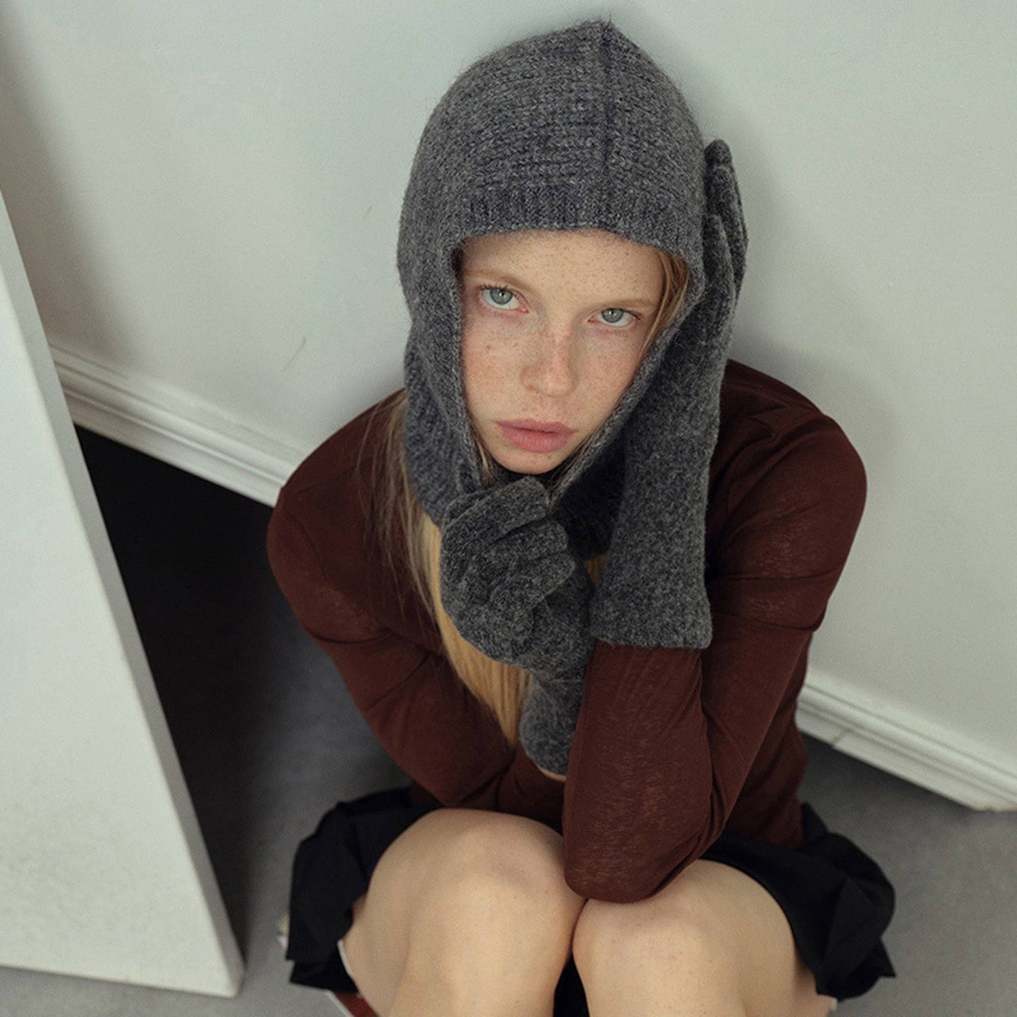 AK Brand - Wholesale Balaclava - Women's - Ribbed Knit Balaclava Hood with Soft Cozy Texture6