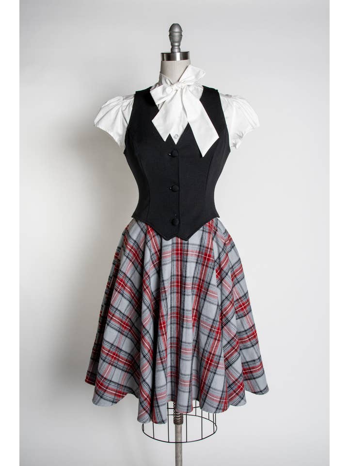 Heart of Haute - Wholesale Skirt - Women's - Haute Circle Skirt - Flannel, Grey Plaid3