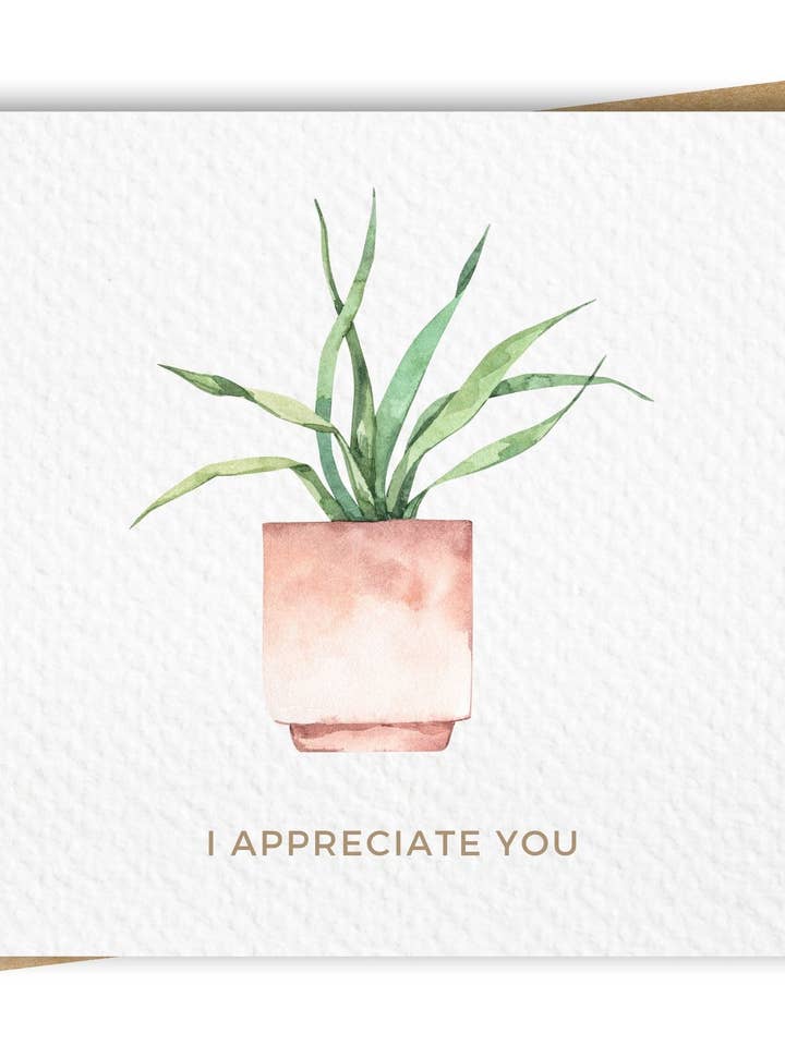 Dankeskarte „I Appreciate You“, inklusive Umschlag aus Kraftpapier für den Großhandel von Paper Kuts