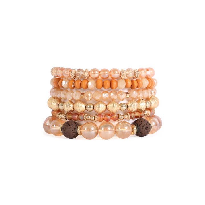 CHARM MIX BEADS MULTILAYER STRETCH BRACELET for wholesale by Love and Repeat