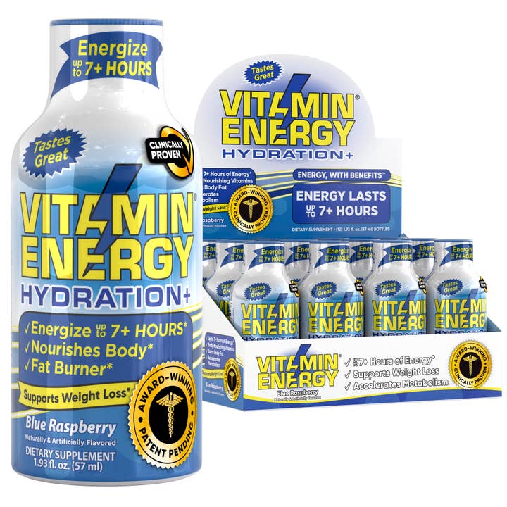 Vitamin Energy® Hydration+ Energy Shots (lampone blu) per la vendita all'ingrosso da parte di Vitamin Energy