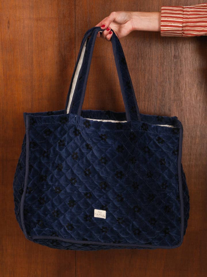 Sac cabas Velours fleurs pour la vente par SO FAMILY