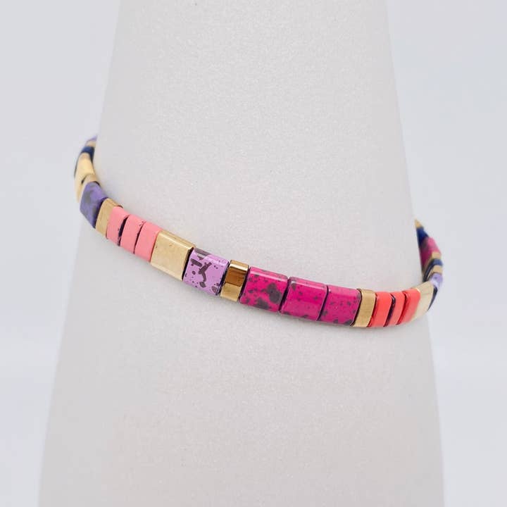 Mio Queena - Wholesale Beaded Bracelet - 5MM TILA Beads Beaded Elastic Bracelets - BJ