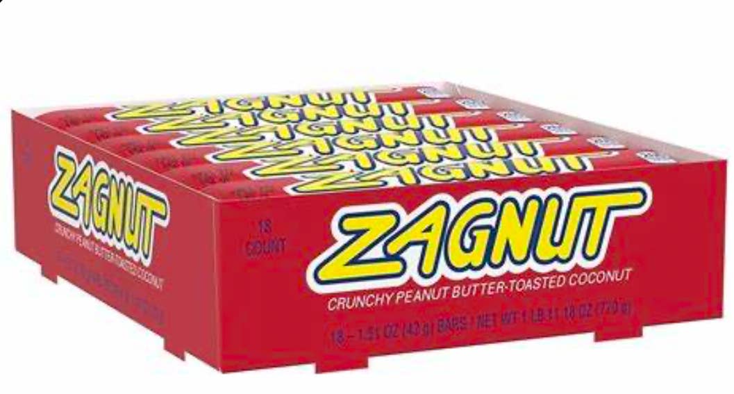 O'Shea's Candies Sweet Shop - Wholesale Chocolate Bar - Nostalgic 1930 Original Nostalgic Zagnut Bar 18ct Retro Box2