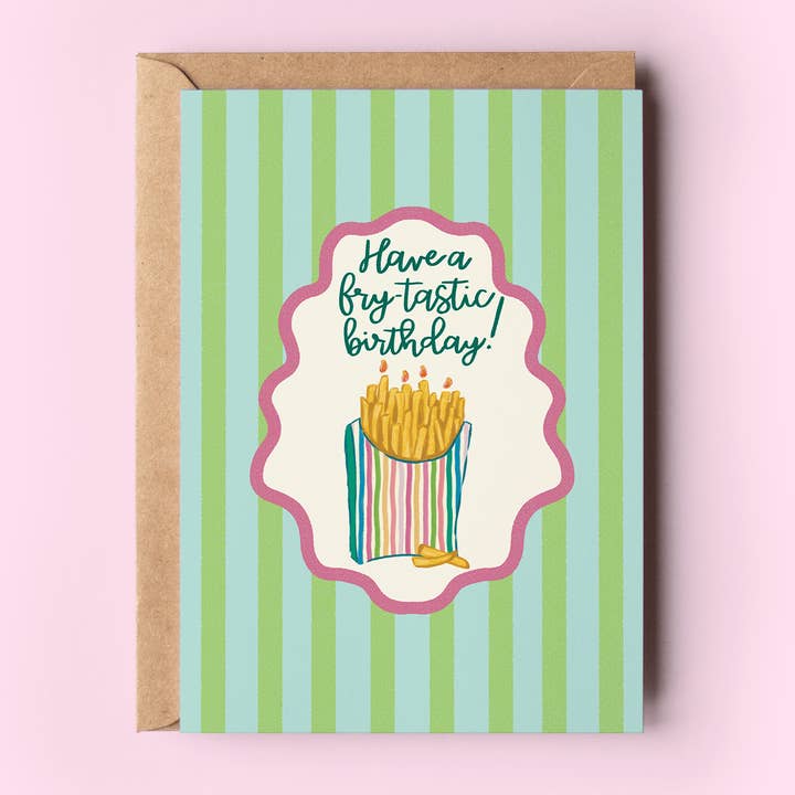 Passe une frite-tastique anniversaire carte de vœux frites. pour la vente par The Shelley Society
