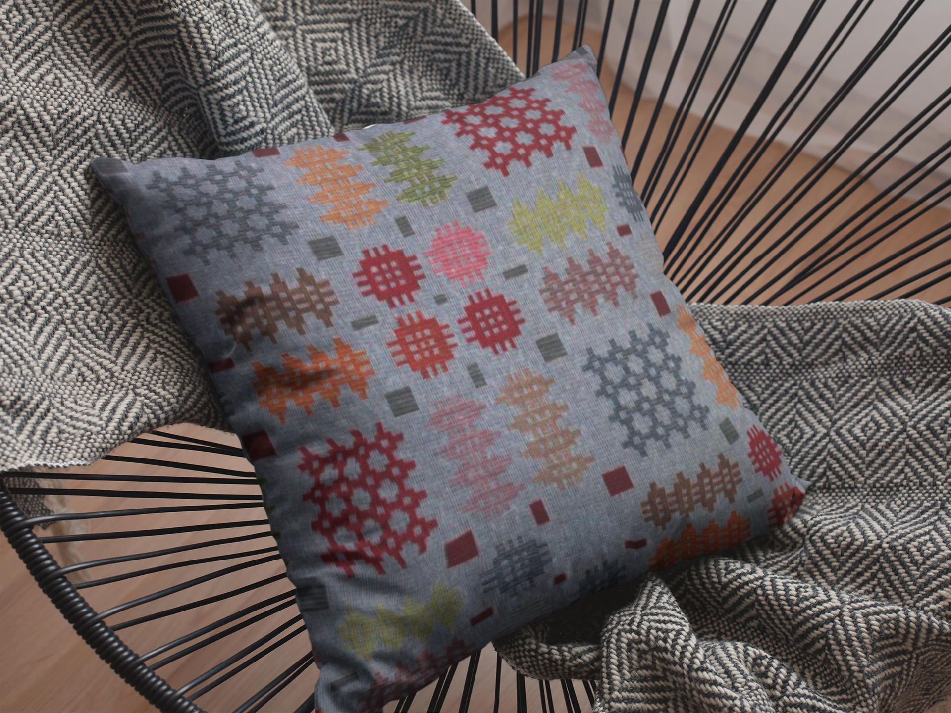 Moose & Co – wholesale Chair cushion – Welsh Tapestry Blanket design Square Cushion1