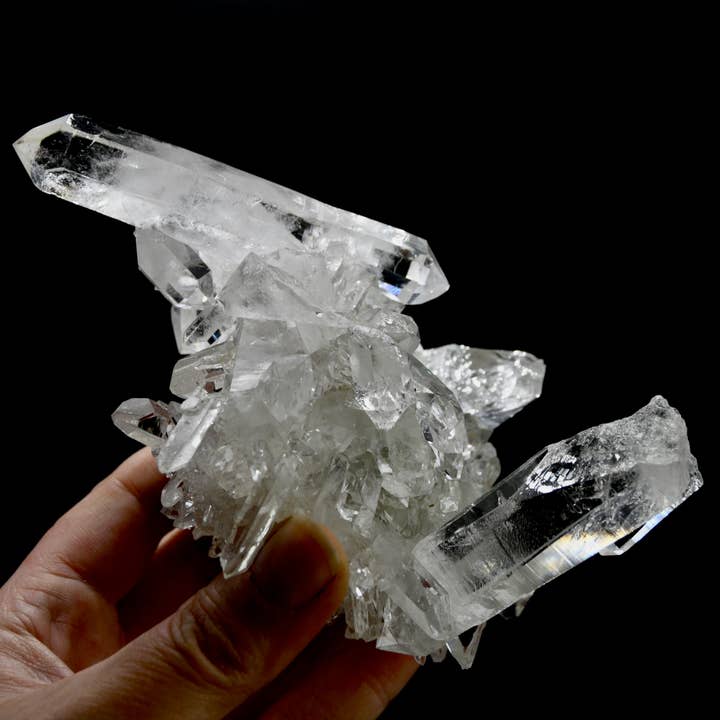 Caspar Curiosities - Wholesale Spiritual Stone/Crystal - 5.9in 1.3lb Cosmic Starburst Record Keeper Lemurian Silver Quartz Chlorite Crystal Cluster Starbrary Optical Corinto, Brazil8