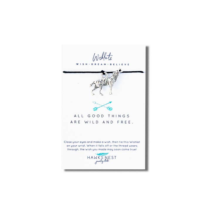 Wolf Wishlet for wholesale by Hawk's Nest Jewelry Studio