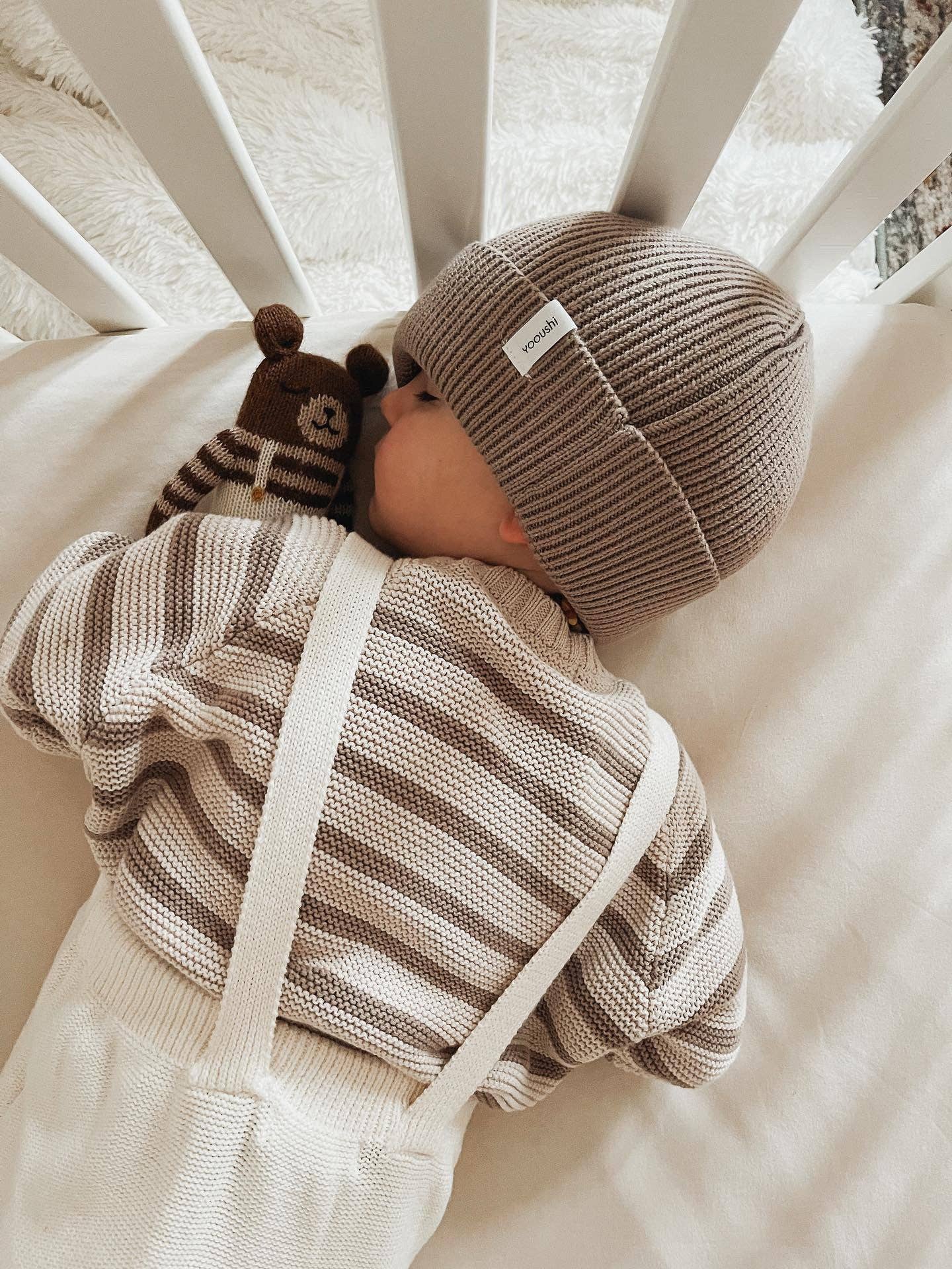 Yooushi - Wholesale Overalls - Baby - Cloud Cream Knit Suspender Pants6