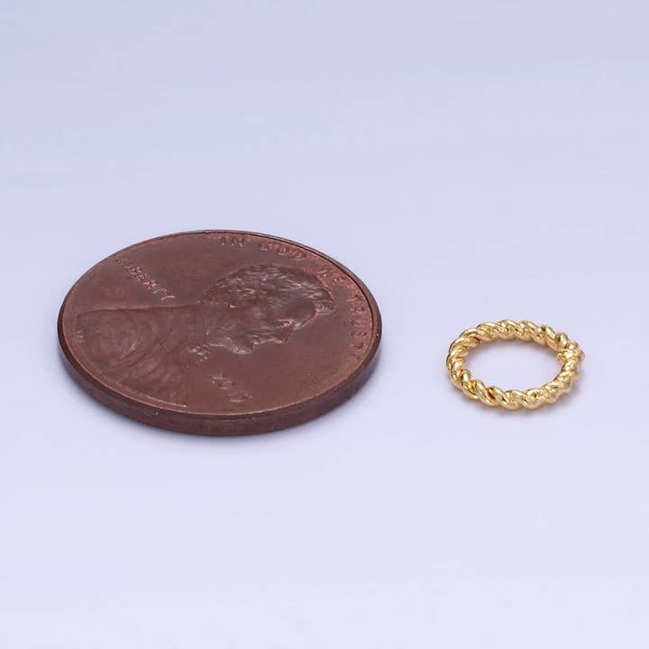 Aim Eternal - Wholesale Clasp - 16K Gold Filled 8mm Croissant Twist Closed Jump Ring Findings By Bag | Z7362
