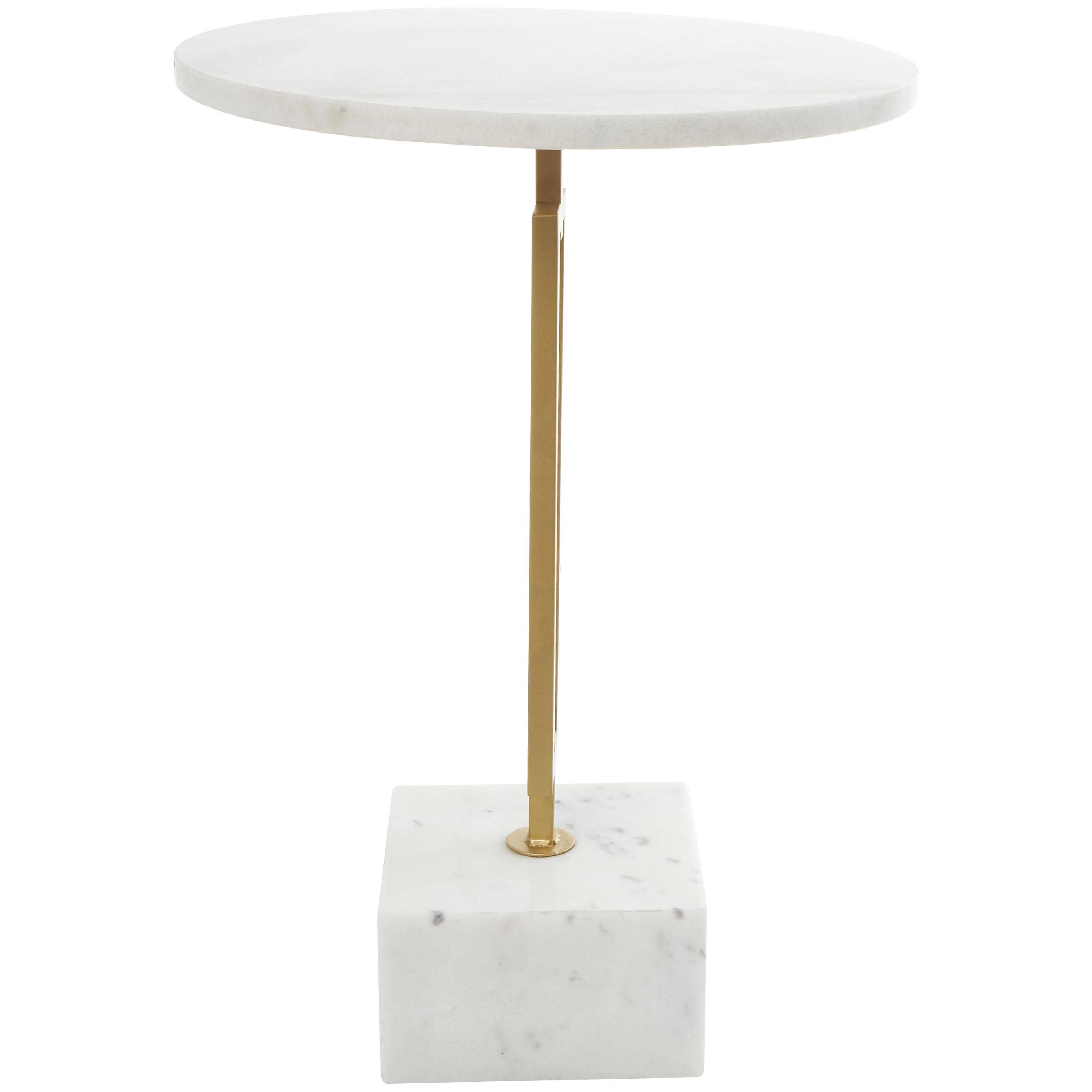 Deco Marché - Wholesale Side Table - Glam White Marble Accent Table2