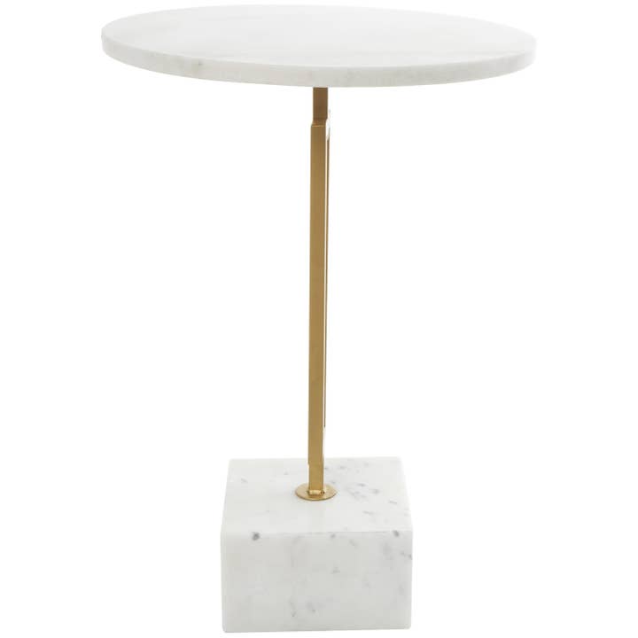 Deco Marché - Wholesale Side Table - Glam White Marble Accent Table2