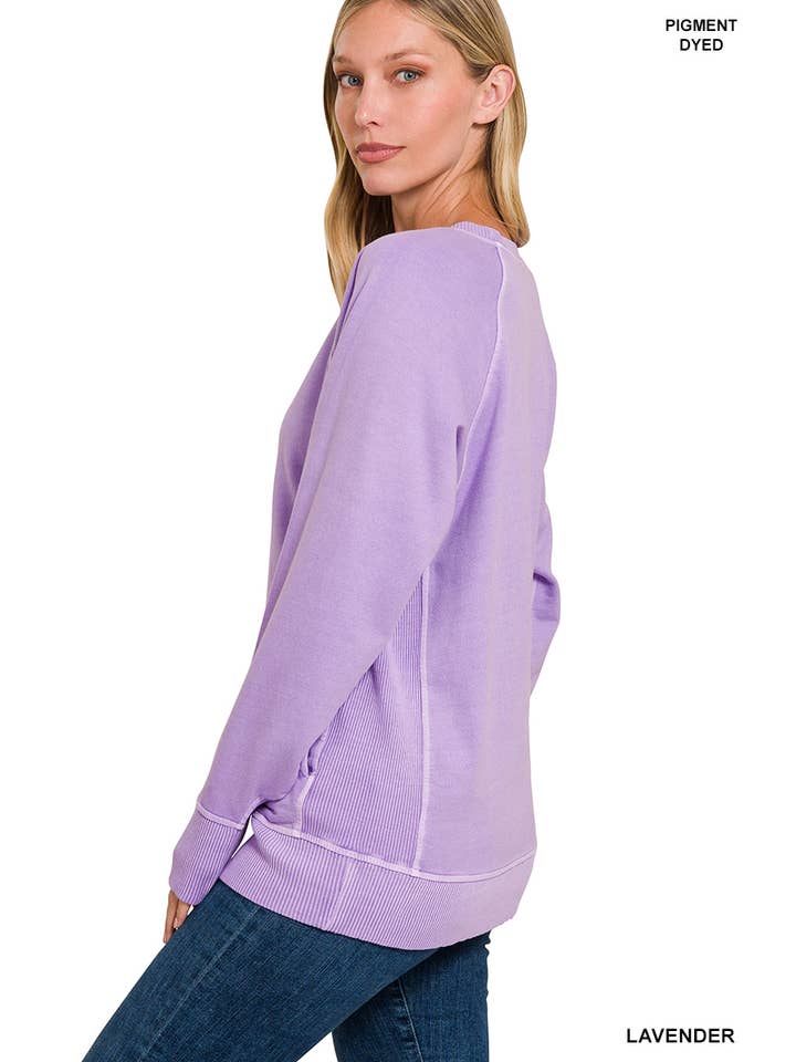 Vanilla Monkey - Wholesale Sweatshirt - Women's - Pigment Dyed French Terry Pullover with Pockets