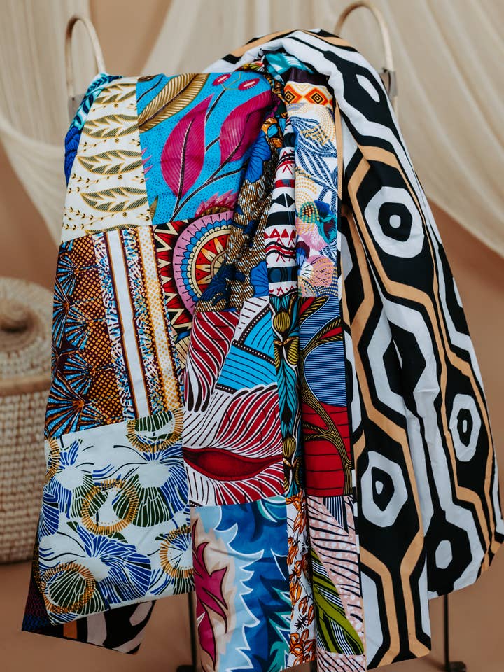 King Size African Wax Print Blanket for wholesale by Francis + Benedict