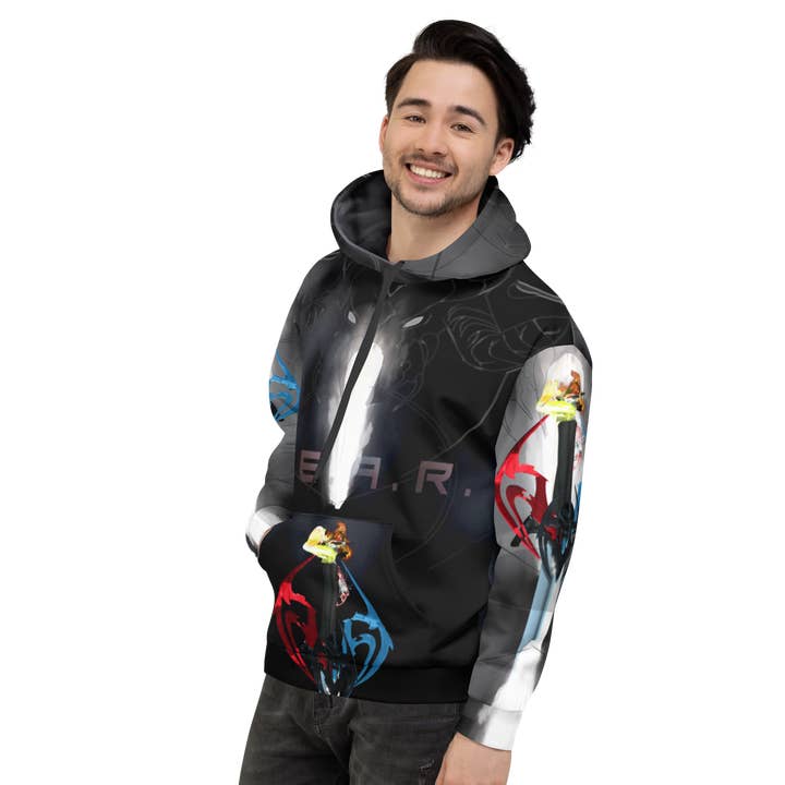 RAZRWING INC. F.E.A.R. IS IN THE A I R -BLACK SMOKE- Hoodie for wholesale by RAZRWING