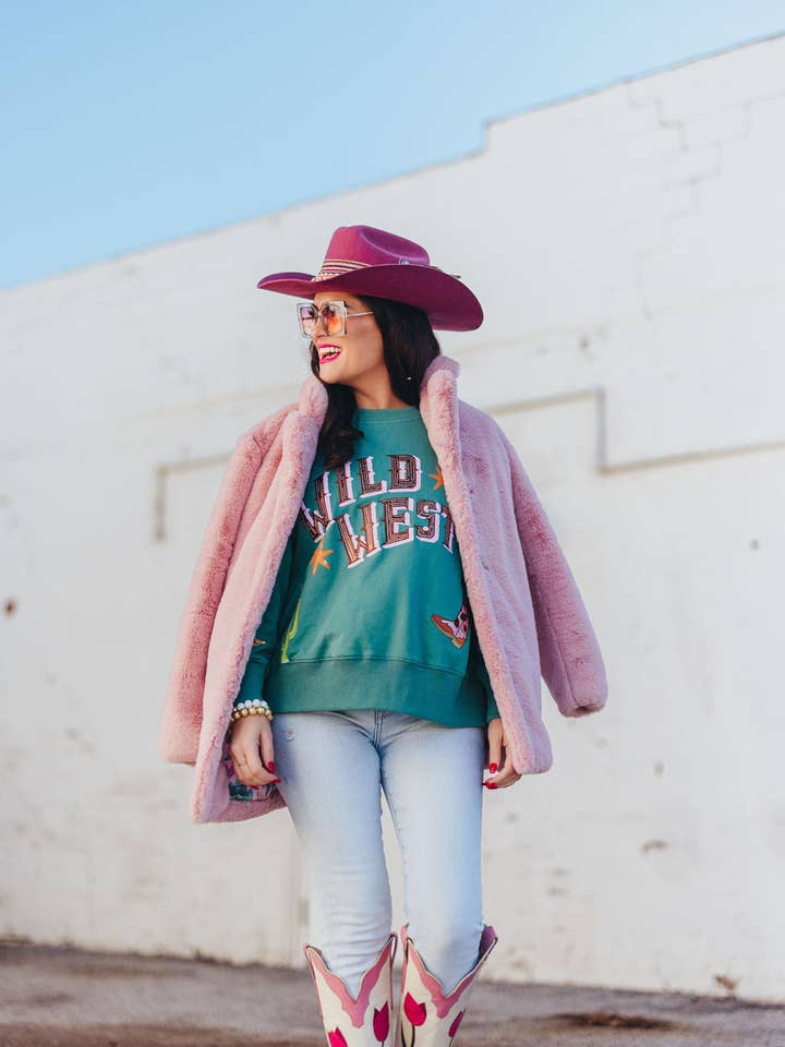 Brianna Cannon - Wholesale Fur/Faux Fur Coat - Women's - Dusty Pink Vegan Fur Coat with Floral Lining 22