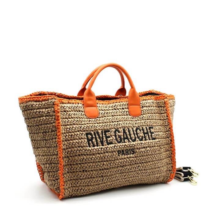 Vimoda - Wholesale Beach Bag - CROCHET RIVE GAUCHE bicolor woven tote bag
