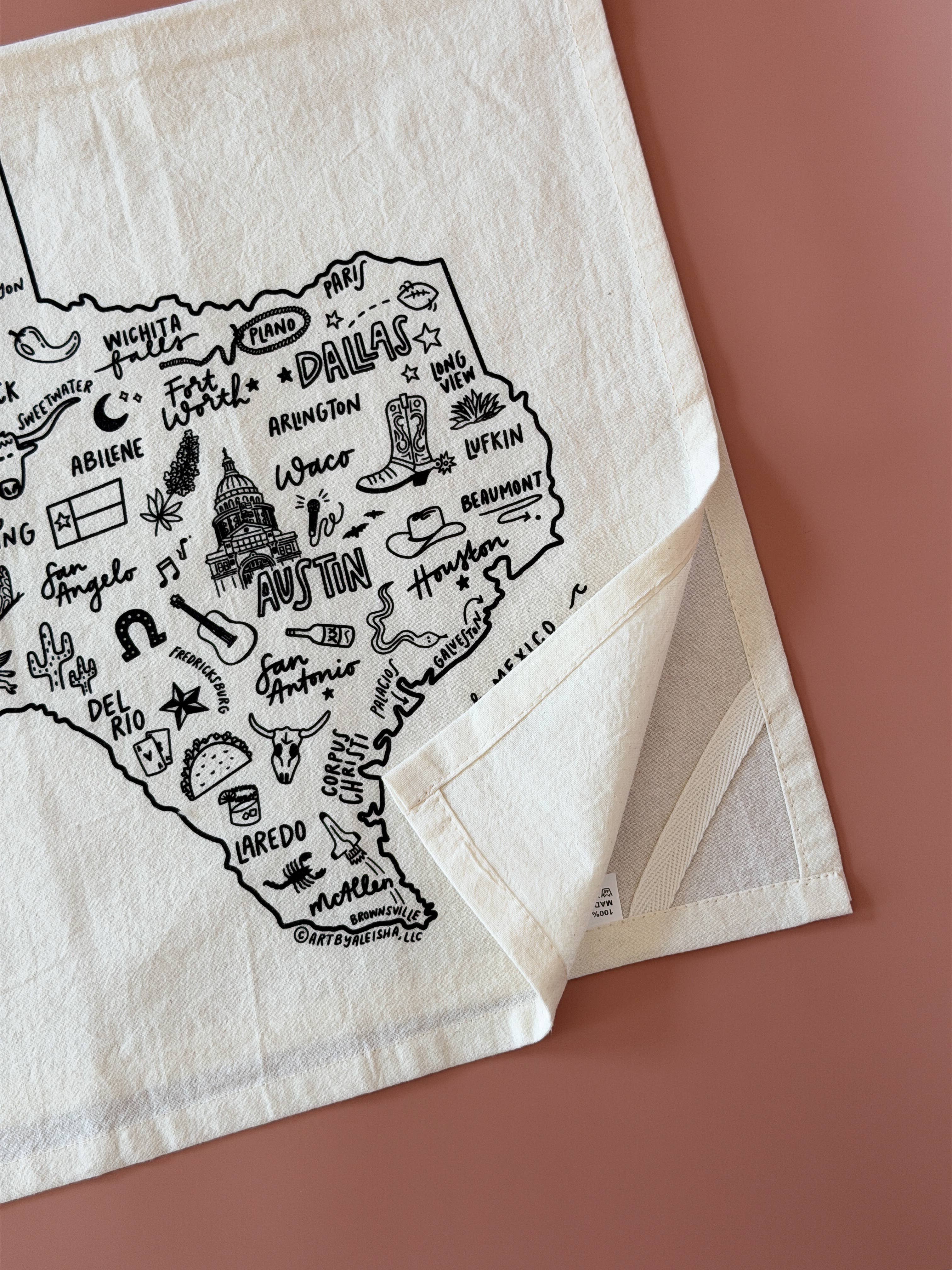 By Aleisha - Wholesale Tea Towel - State of Texas Tea Towel5