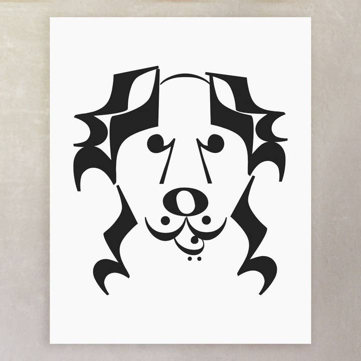 Dog Series: "Banjo" Music Note Art Print for wholesale by Erin Heaton Art